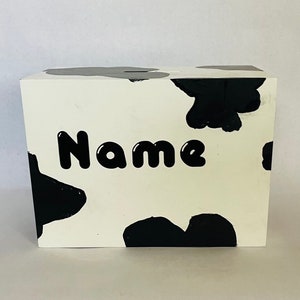 Personalised Cow Print Money Box