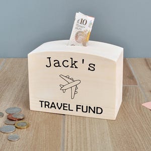 Personalised Travel Fund Money Box