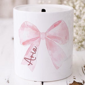 Personalised Bow Money Box