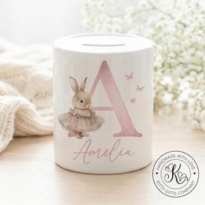 Personalised Ballerina Bunny Money Box