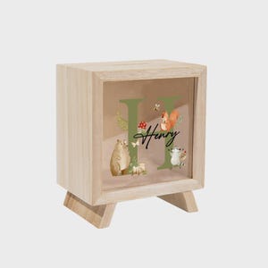 Personalised Woodland Animals Piggy Bank