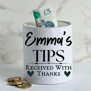 Personalised Ceramic Tip Jar