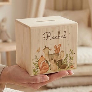 Personalised Woodland Animal Piggy Bank