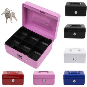 6" Metal Cash Box with Key Lock