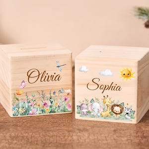 Personalised Wooden Letter Piggy Bank