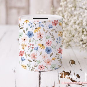 Floral Watercolour Money Box