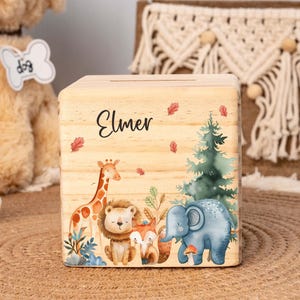 Personalised Wooden Animal Money Box