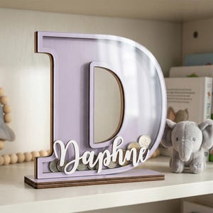 Personalised Wooden Letter Piggy Bank