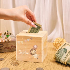 Personalised Wooden Piggy Bank