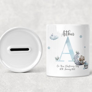 Personalised Christening Ceramic Money Box