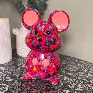 Ceramic Piggy Bank with Floral Design