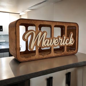 Four-Slot Wooden Money Box