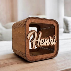 Personalised Wooden Piggy Bank