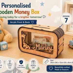 Personalised Wooden Money Box
