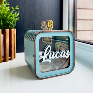 Personalised Wooden Piggy Bank