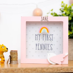 Personalised Pink Bird Money Box