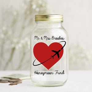 Personalised Honeymoon Adventure Fund Jar