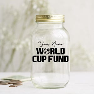 Personalised World Cup Money Jar