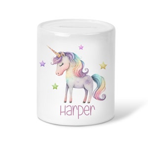 Personalised Unicorn Ceramic Money Box