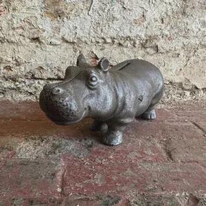 Cast Iron Hippo Money Box