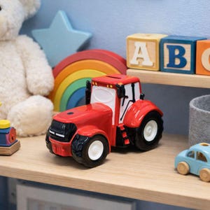 Ceramic Red Tractor Money Box