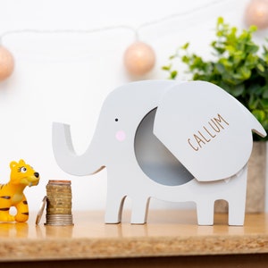 Personalised Wooden Elephant Money Box
